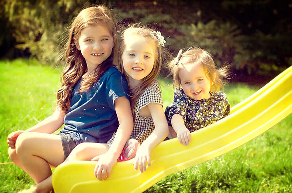 color picture of 3 girls on location